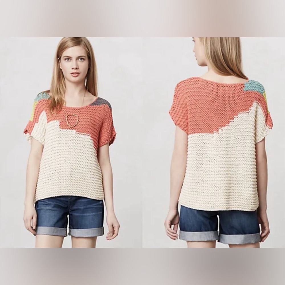 Anthropologie sweater is a colorblock design by Correll Correll size xs